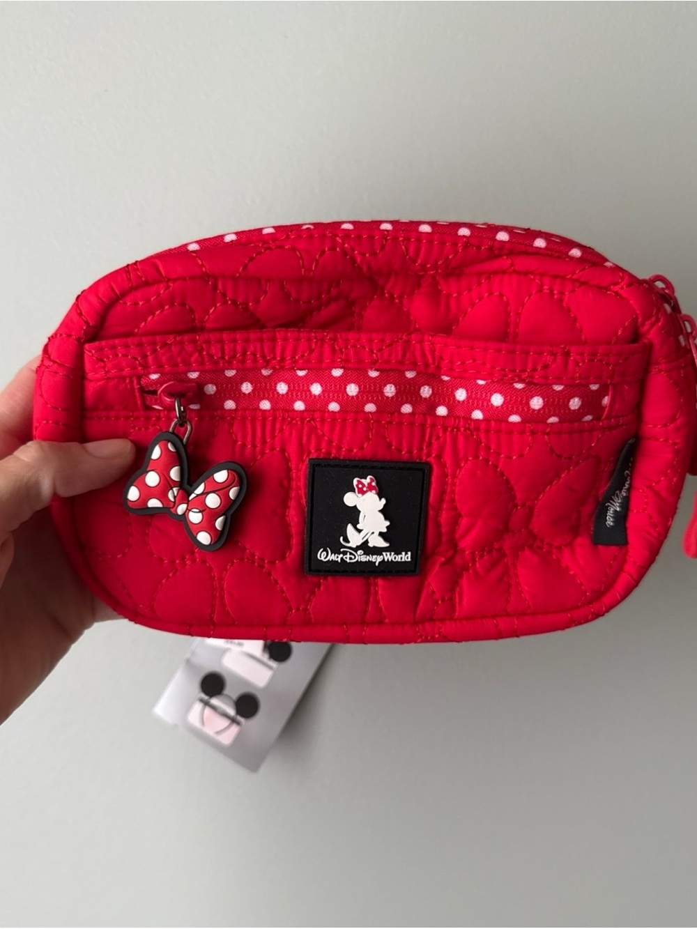 Disney Minnie Mouse Red Quilted Fanny pack with ear holder
